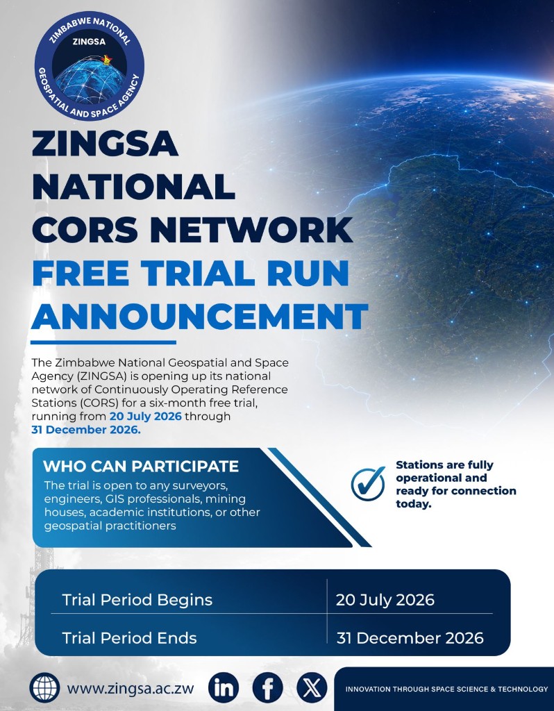 ZINGSA National CORS Network free trial announcement: 20 July 2026 to 31 December 2026