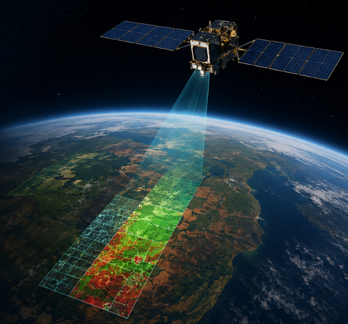 Satellite remote sensing illustration